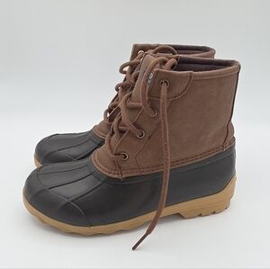 Sperry Brown Black Tan Kids Duck Boots